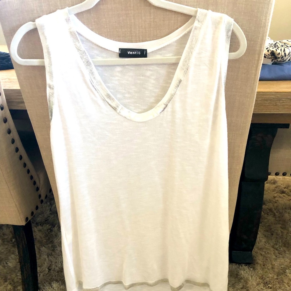 White/silver tank top